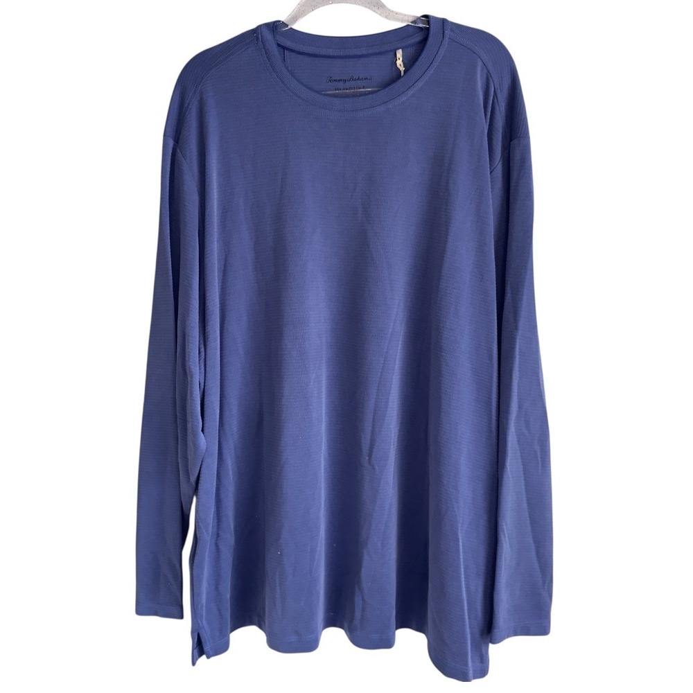 Tommy Bahama Mens 2XLB Coastal Crest Tee Purple Ultramarine Long Sleeve Tshirt